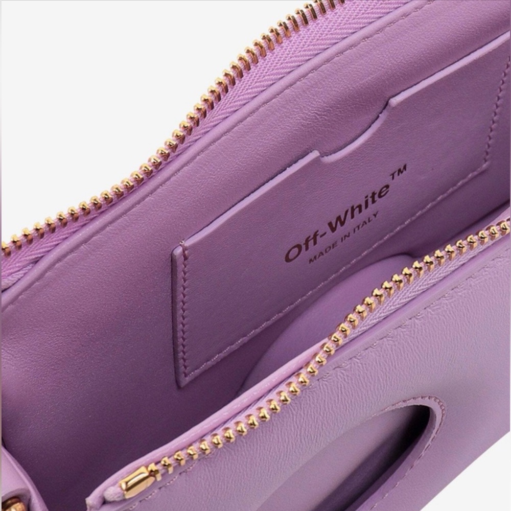 OFF-WHITE Burrow 20 Cutout Lilac Leather Shoulder bag NWT & Dustbag - MSRP $2444 - Picture 2 of 4